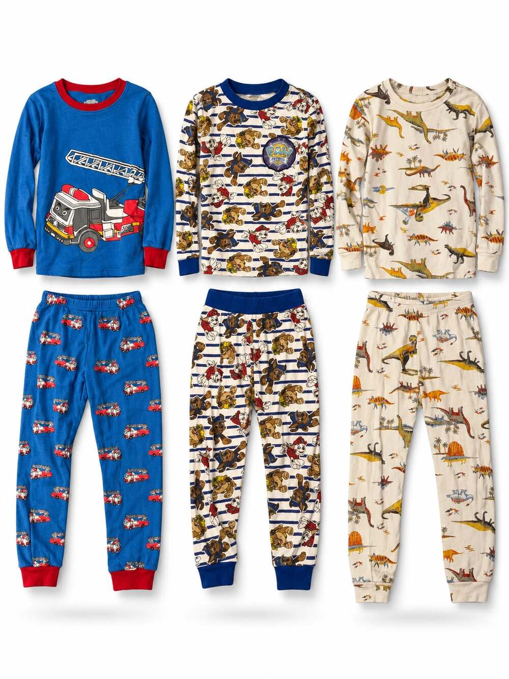 Toddler Boys Cotton Long Sleeve Pajama Sets Assorted Styles Size 5T